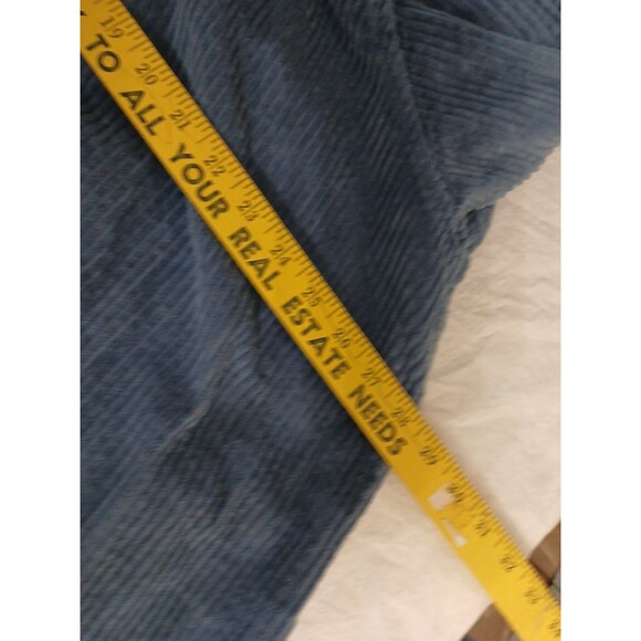 CW Classics Shacket Sz XL Corduroy Wide Wale Blue pleated back Oversized Buttons - Picture 8 of 12